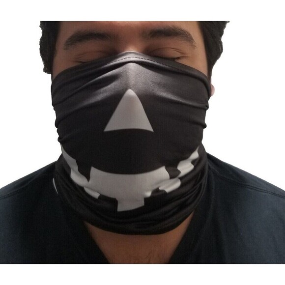 Halloween Black Jack O Lantern Pumpkin Face Cover Neck Warmer Motorcycle New - Picture 1 of 1